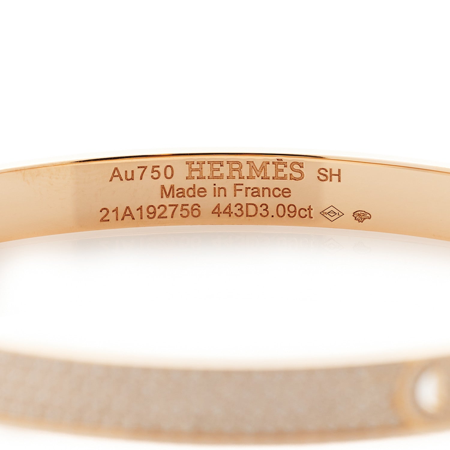 Hermes 18K Rose Gold Pave Diamond H D'Ancre Bracelet SH 4 of 5