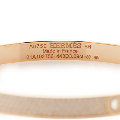 Hermes 18K Rose Gold Pave Diamond H D'Ancre Bracelet SH 4 of 5
