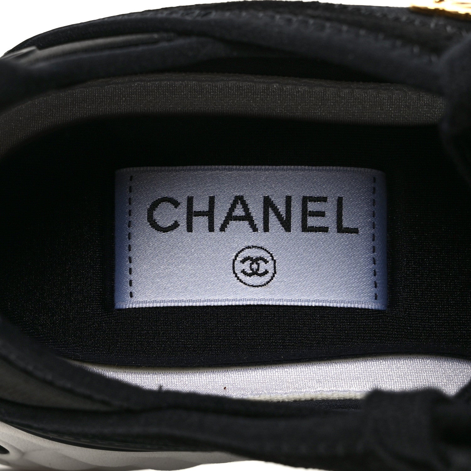 Chanel Velvet Calfskin Mixed Fibers CC Sneakers 37 Black 9 of 10