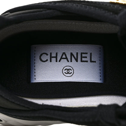 Chanel Velvet Calfskin Mixed Fibers CC Sneakers 37 Black 9 of 10