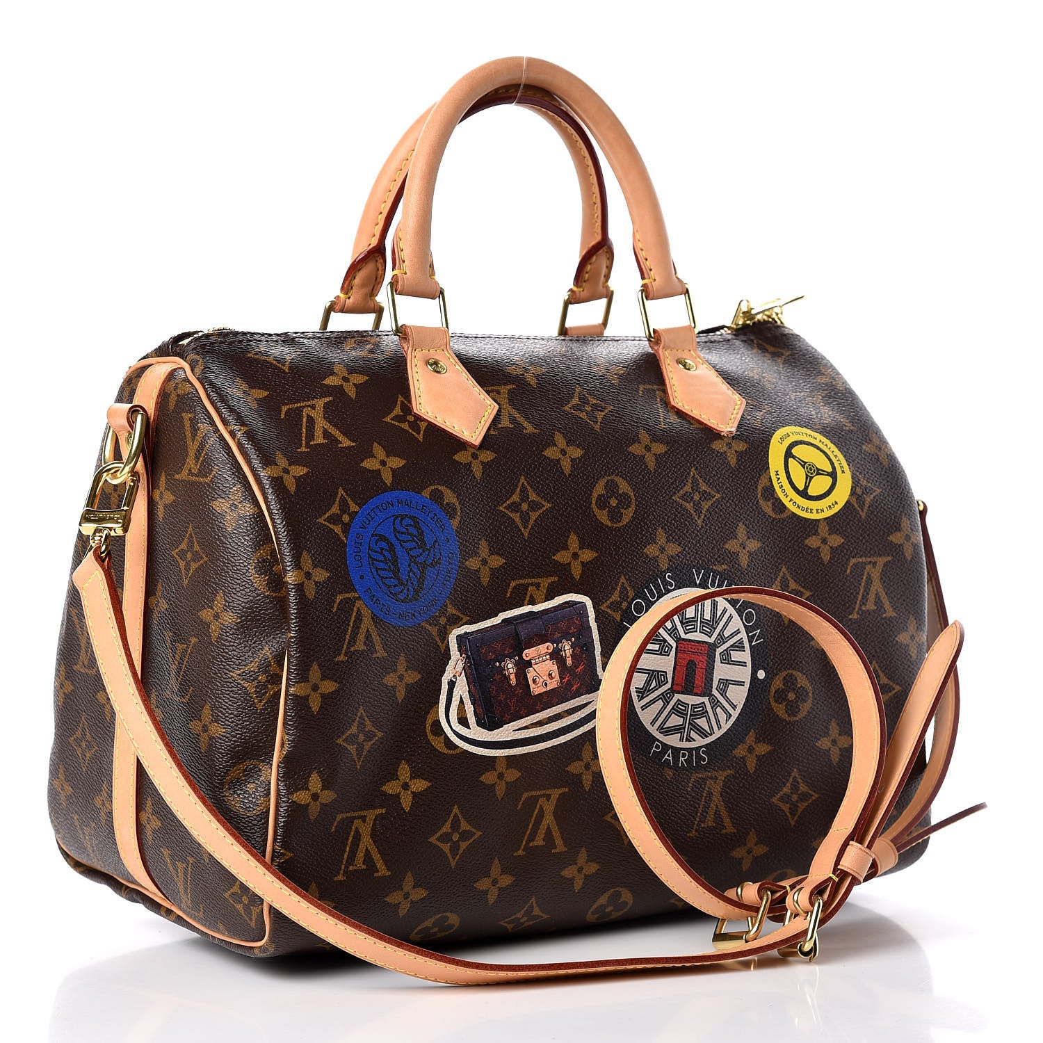 Louis Vuitton Monogram World Tour Speedy Bandouliere 30 4 of 16