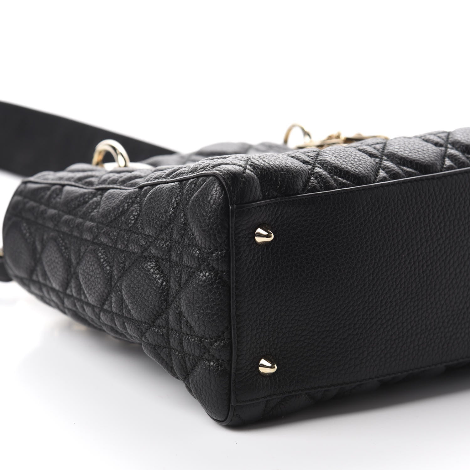 Christian Dior Grained Calfskin Cannage Medium Supple Lady Dior Black 6 of 11