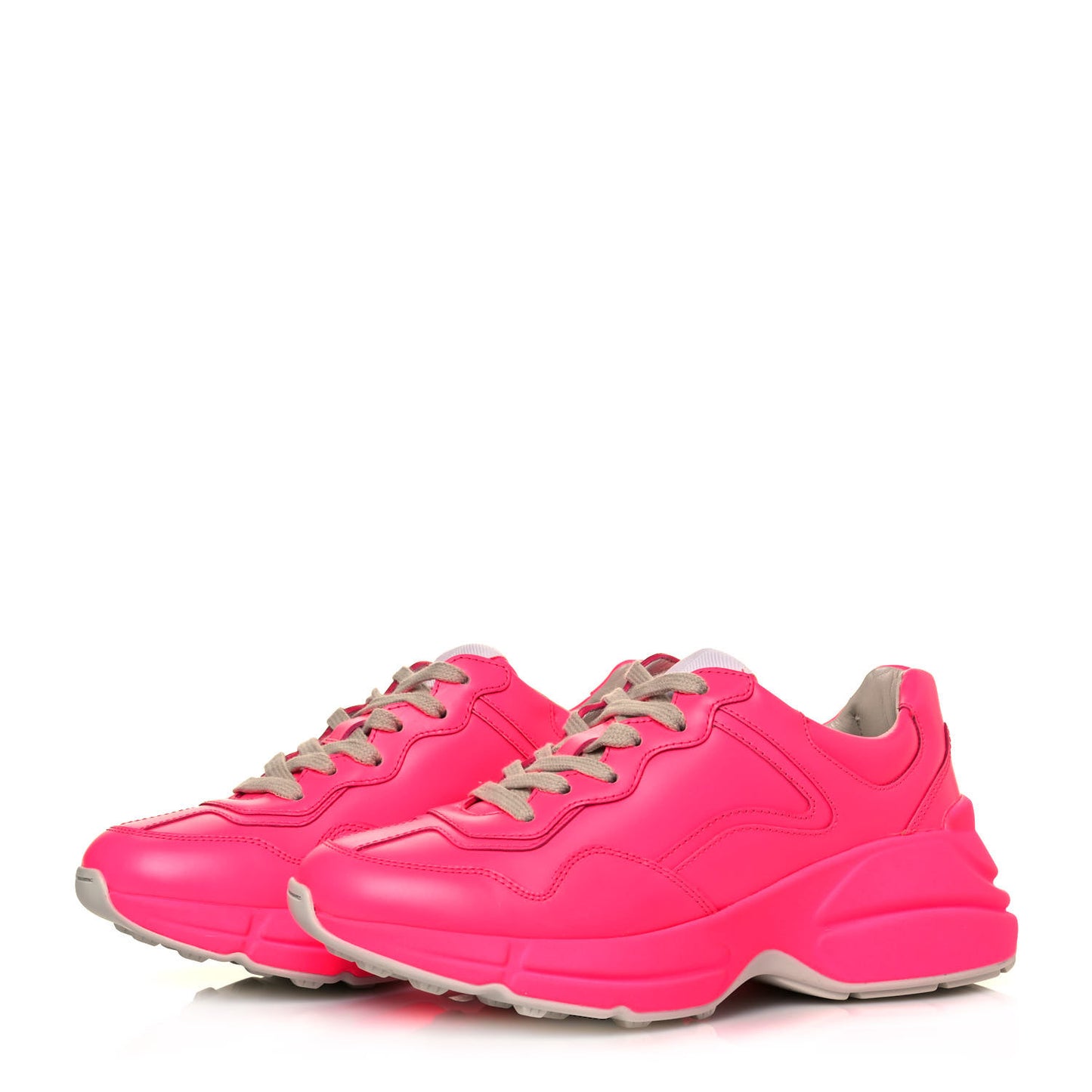 Calfskin Womens Rhyton Sneakers 36.5 Fluo Fuxia
