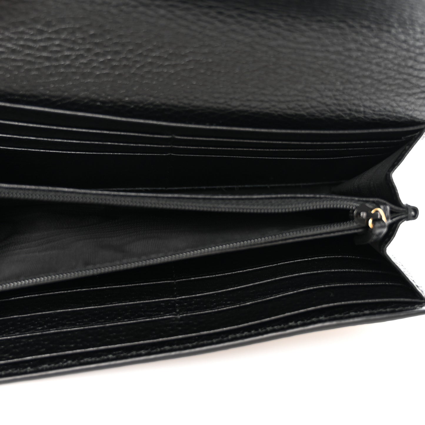 Dollar Calfskin GG Supreme Monogram GG Marmont Continental Wallet Black Beige Ebony