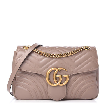 Gucci Calfskin Matelasse Medium GG Marmont Shoulder Bag Porcelain Rose 1 of 10