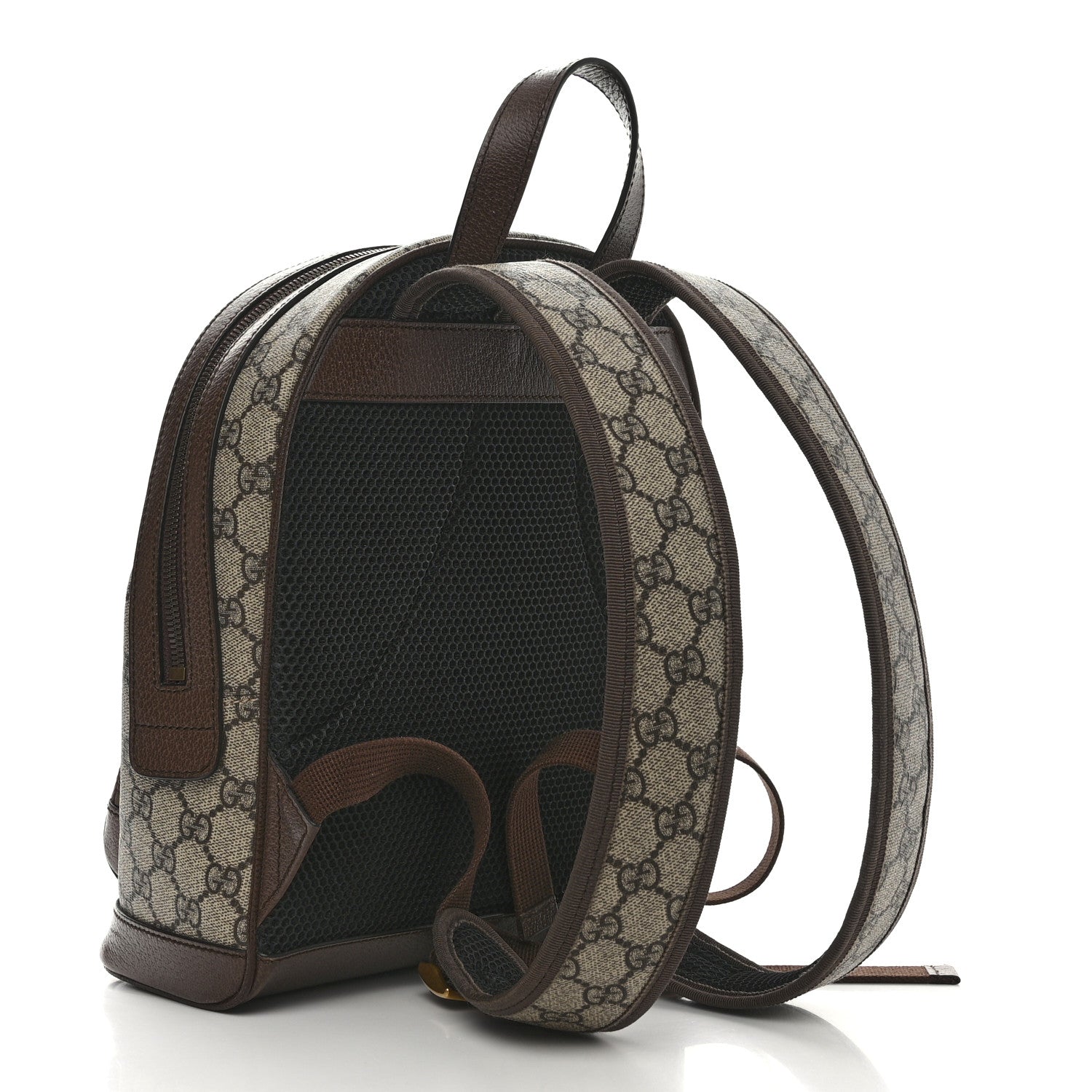 Gucci GG Supreme Monogram Calfskin Web Small Ophidia Day Backpack Beige Ebony New Acero 3 of 11