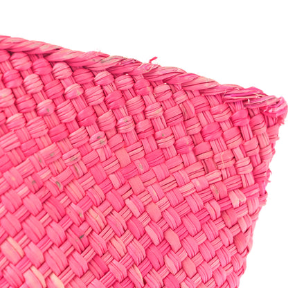 Loewe Iraca Palm Calfskin Anagram Basket Bag Fuchsia 10 of 11