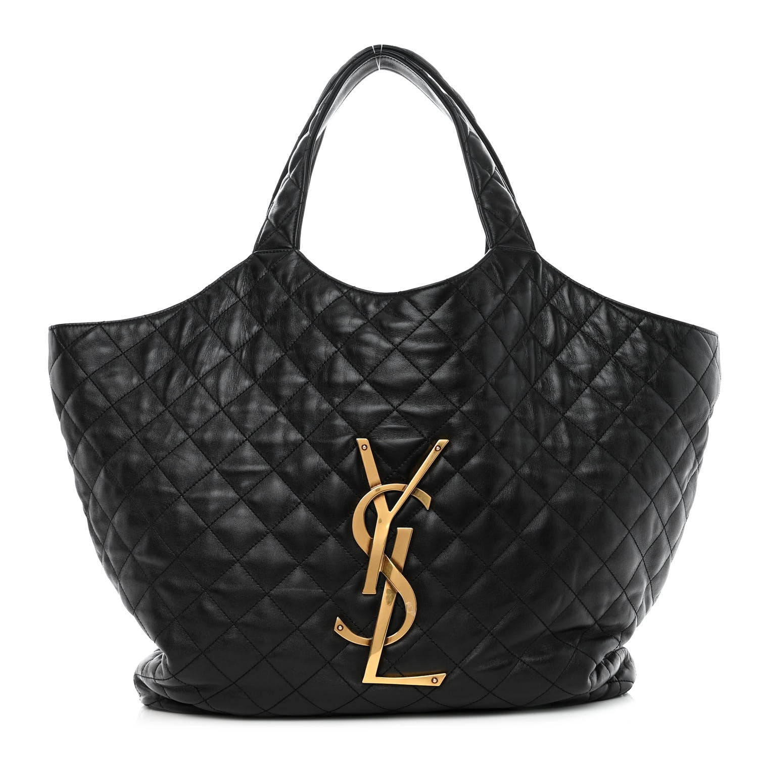 Saint Laurent SAINT LAURENT Lambskin Quilted Maxi Icare Shopping Tote Black 2 of 9