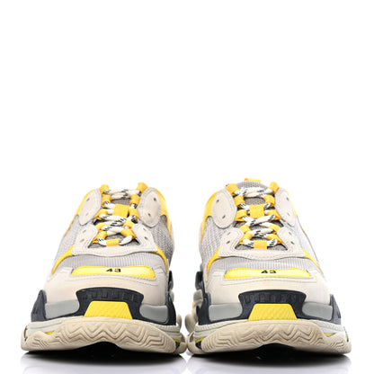 Balenciaga Fabric Mesh Mens Triple S Sneakers 43 Yellow Grey White 2 of 8