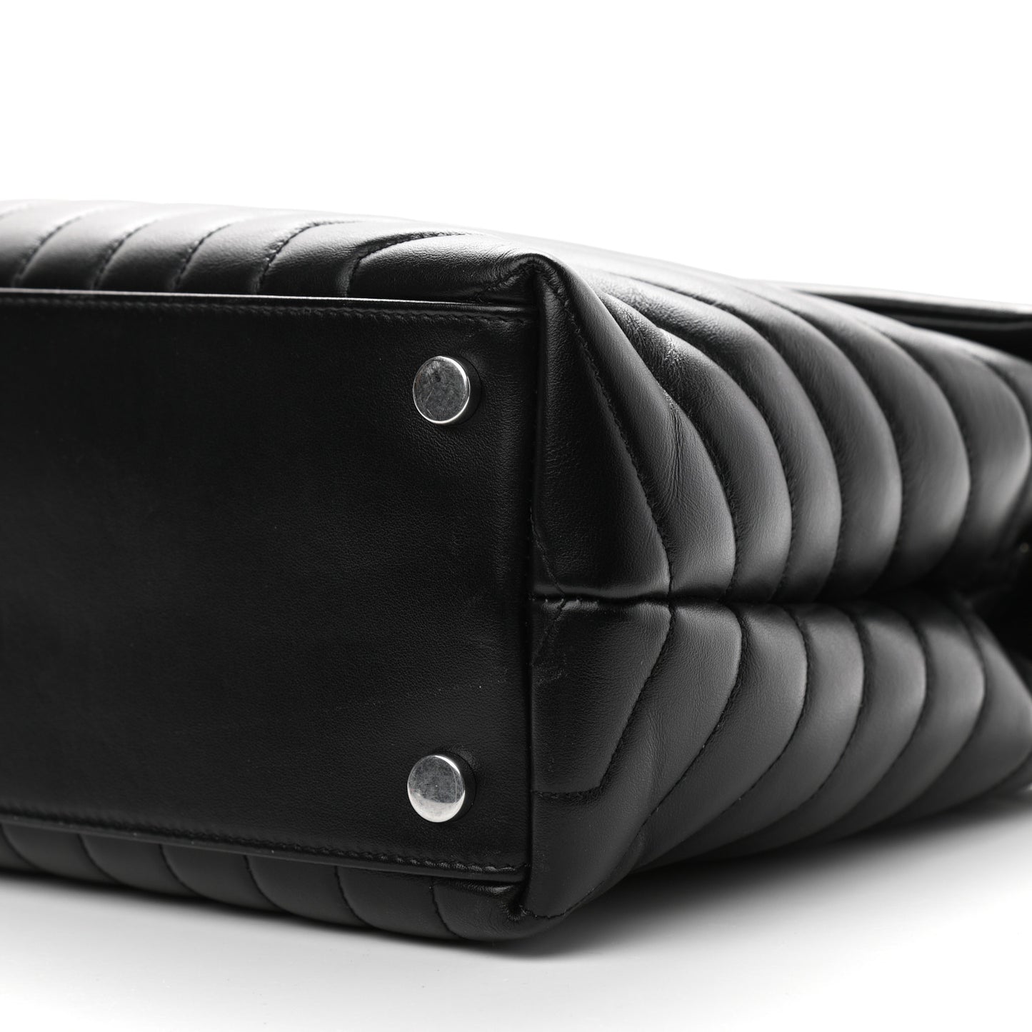 Calfskin Y Quilted Monogram Large Loulou Chain Satchel Black