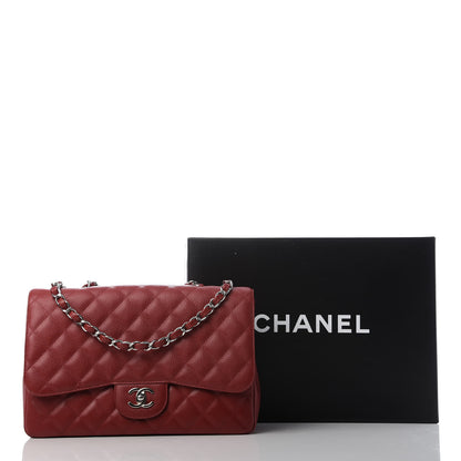 Chanel Caviar Quilted Jumbo Single Flap Red 10 of 10