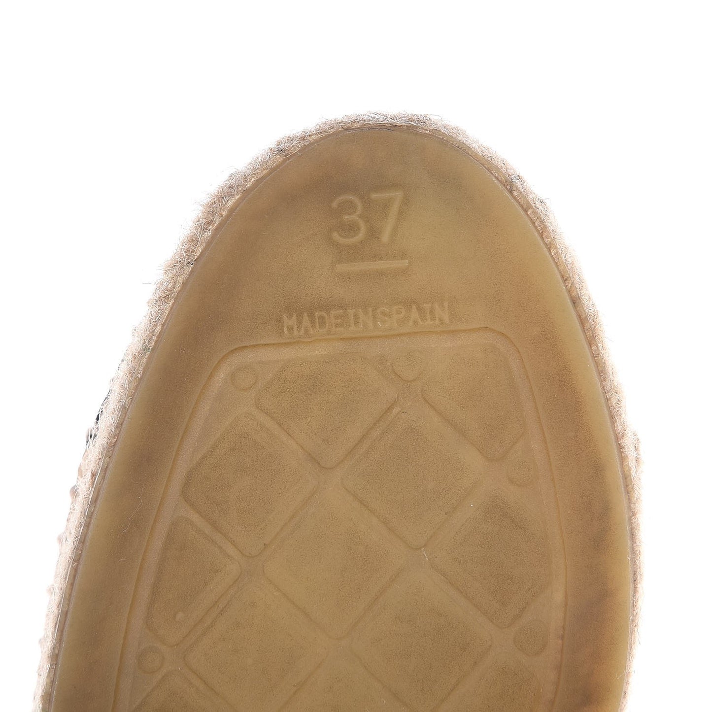 Lambskin CC Espadrilles 37 Beige Black