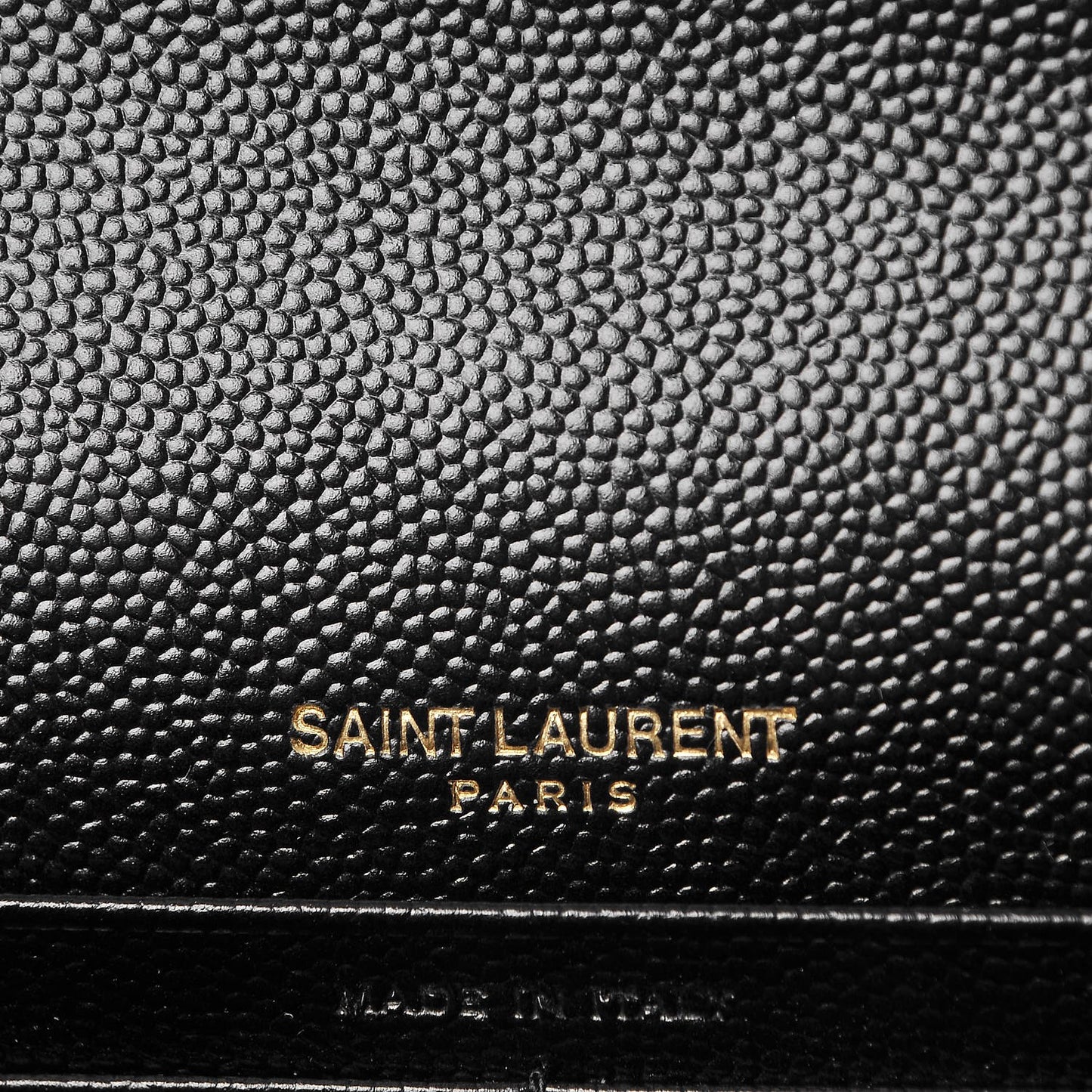 Grain De Poudre Matelasse Chevron Monogram Envelope Chain Wallet Black
