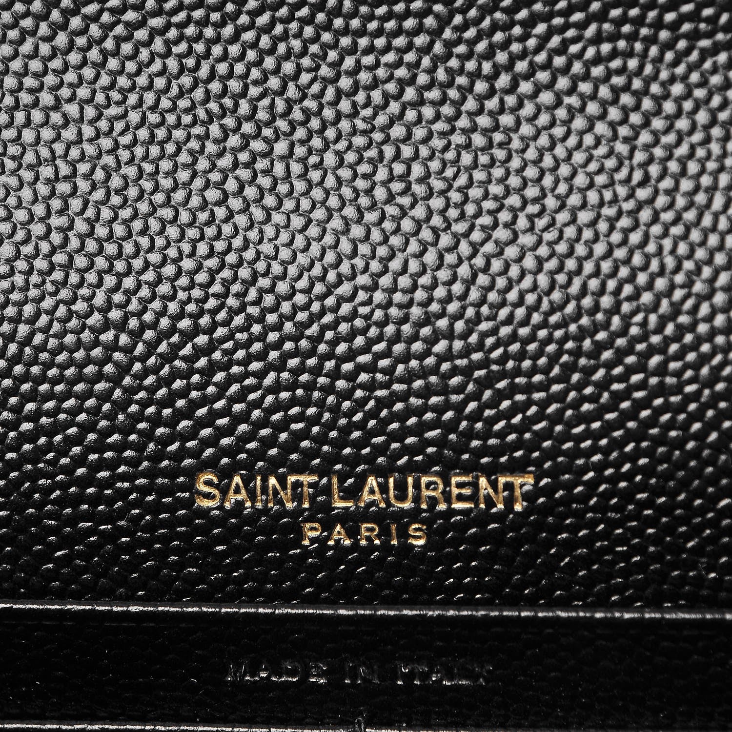 Saint Laurent Grain De Poudre Matelasse Chevron Monogram Envelope Chain Wallet Black 6 of 8
