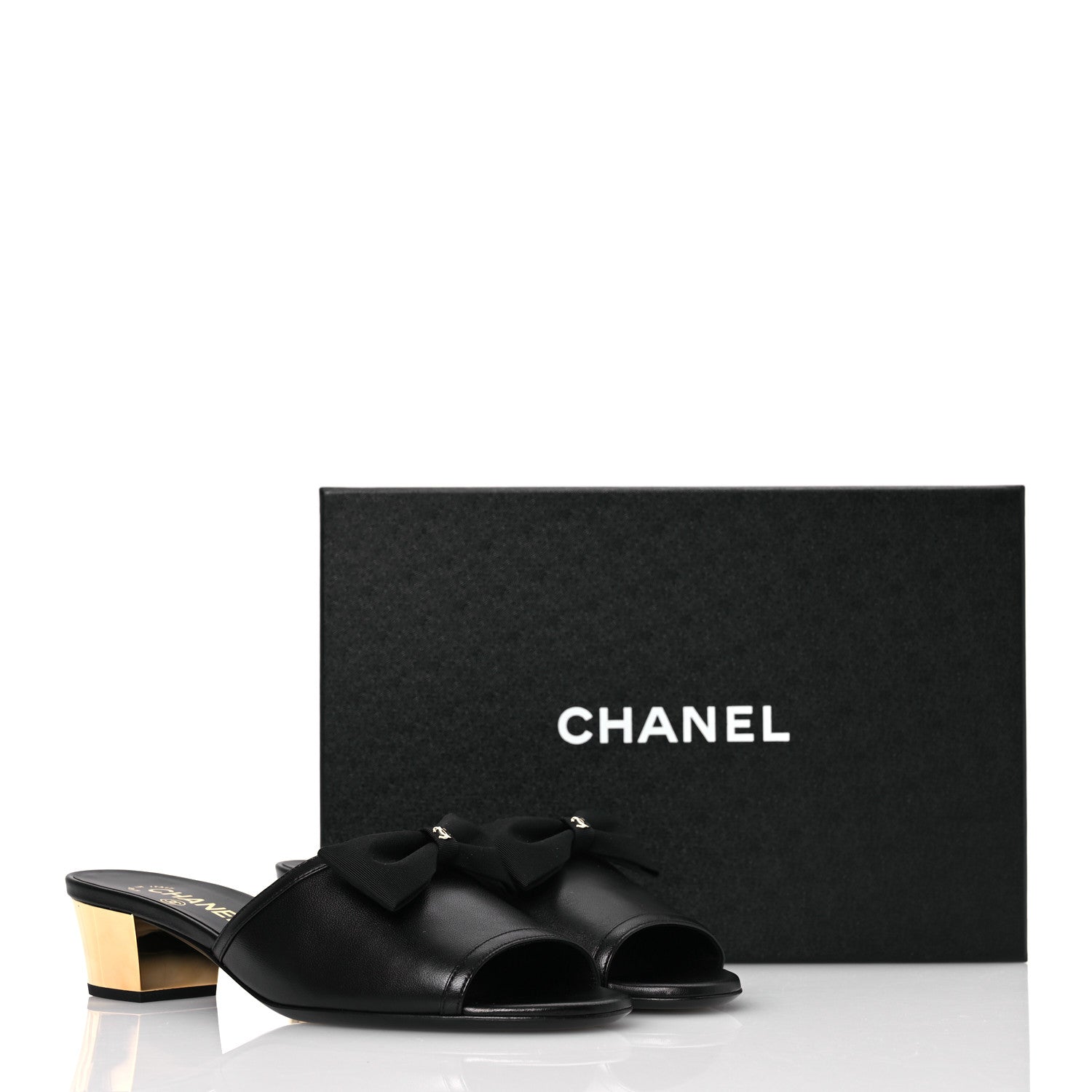 Chanel Lambskin CC Mules 38.5 Black 11 of 11