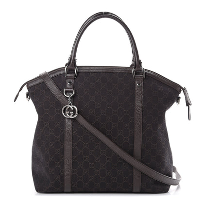 Gucci Monogram Large GG Charm Dome Satchel Dark Brown 1 of 9