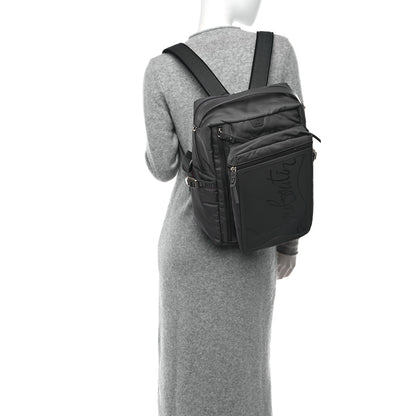 Christian Louboutin Calfskin Rubber Nylon Loubideal Backpack Smoky 2 of 10