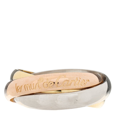 Cartier 18K Pink Yellow White Gold Classic Les Must De Cartier Trinity Ring 52 6 1 of 5