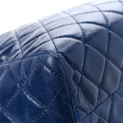Chanel Glazed Calfskin Quilted Large Front Pocket Tote Blue 10 of 17