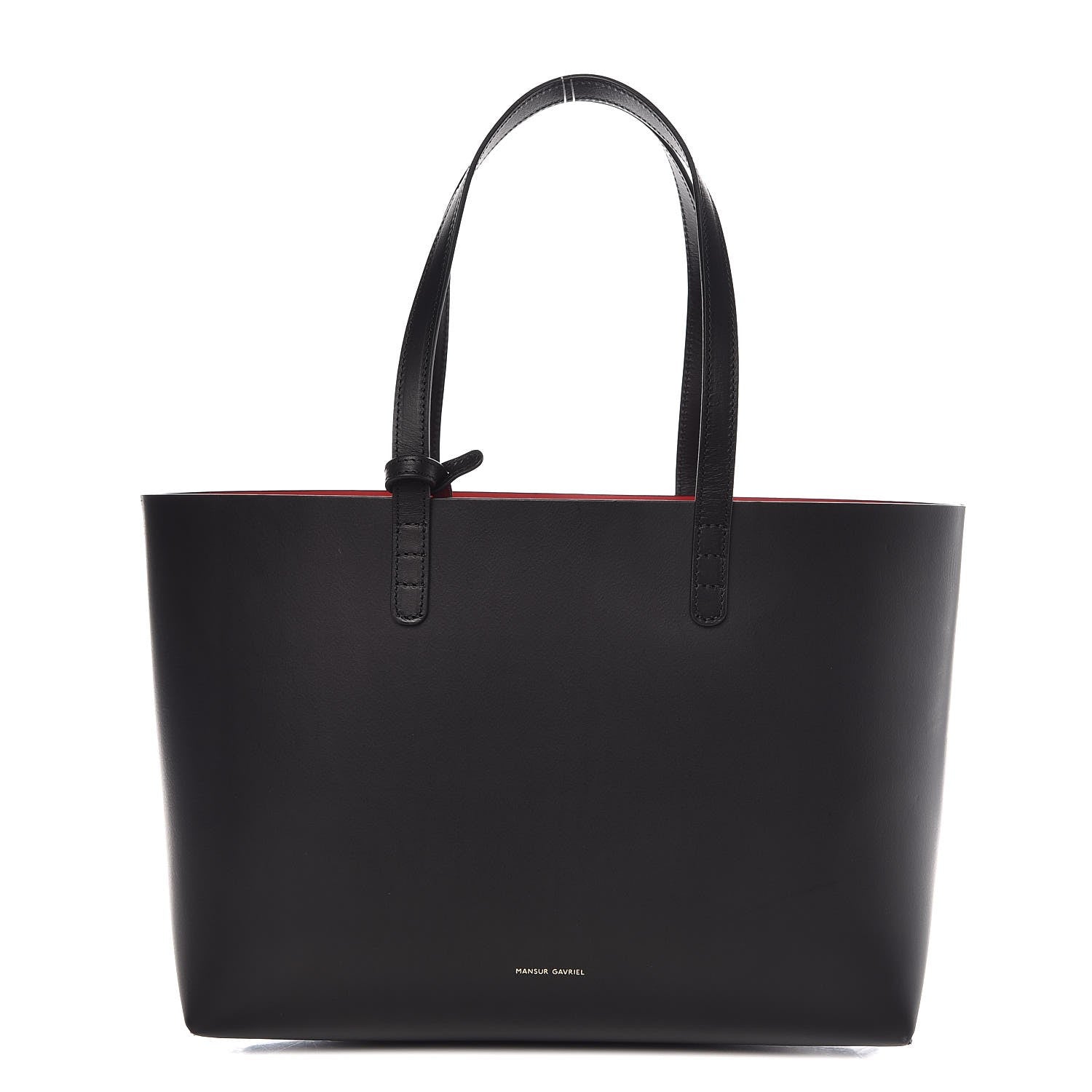 Mansur Gavriel Calfskin Small Shopping Tote Black Flamma 1 of 10