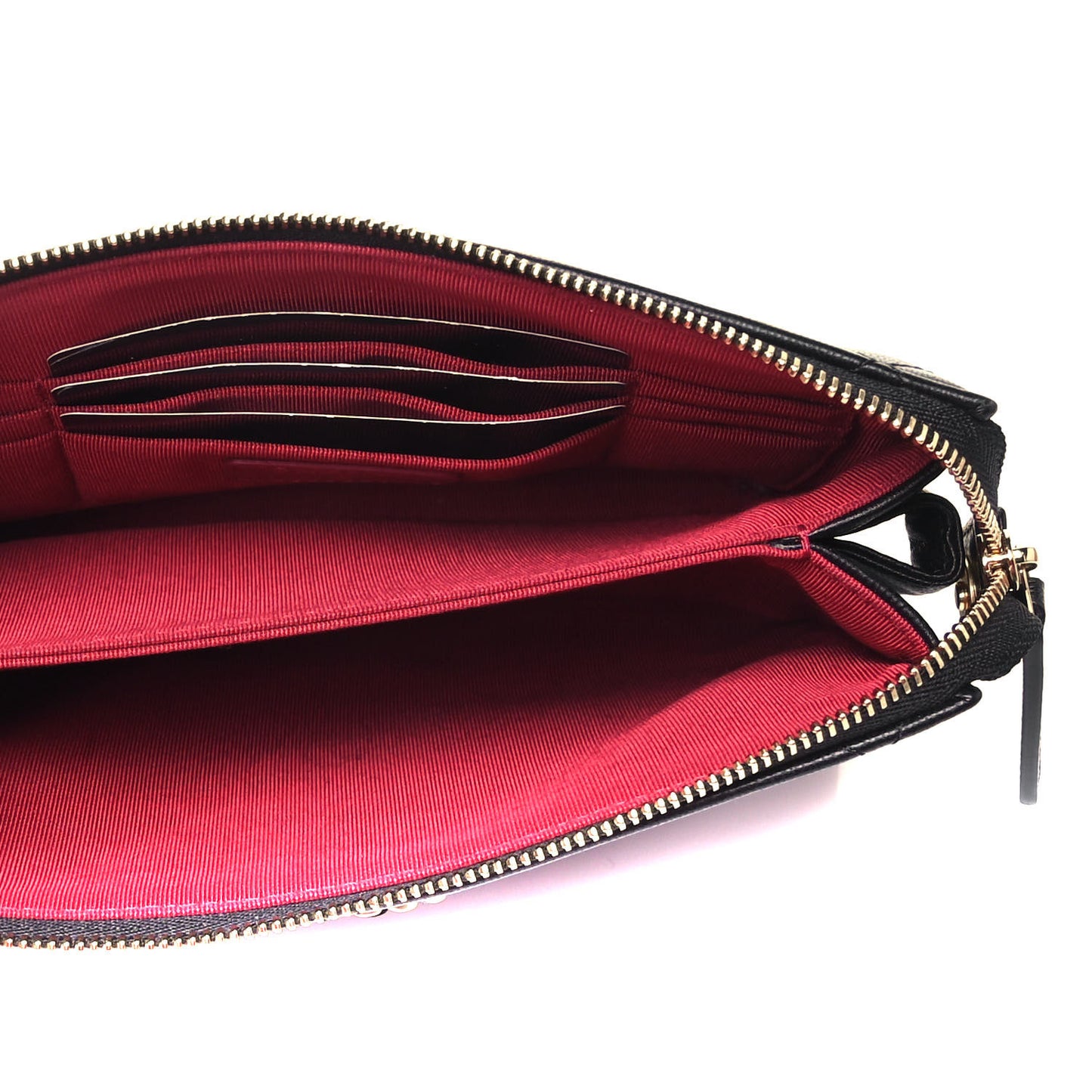 Shiny Goatskin Quilted Small Chanel 19 Pouch With Handle Black