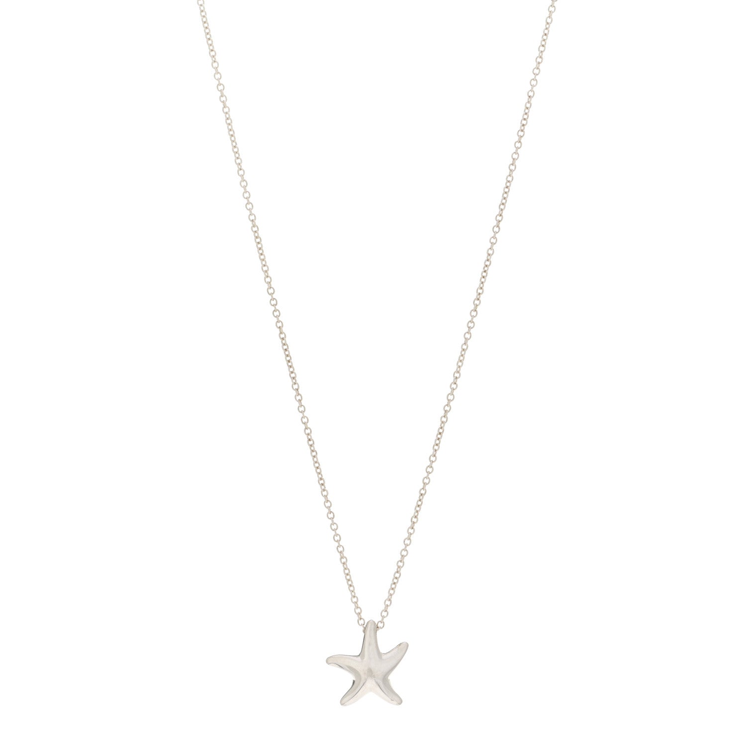 Tiffany Sterling Silver 12mm Elsa Peretti Starfish Pendant Necklace 1 of 4