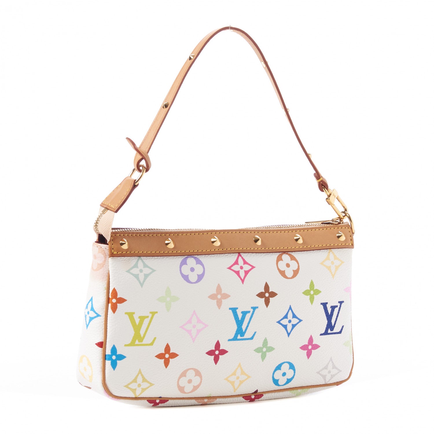Louis Vuitton Monogram Multicolor Pochette Accessories White 3 of 9