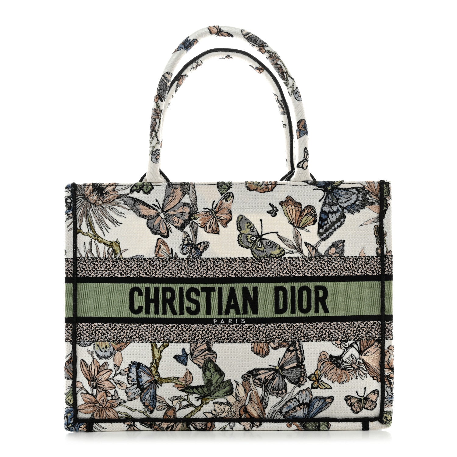 Christian Dior Canvas Embroidered Toile de Jouy Mexico Medium Book Tote White Multicolor 1 of 10