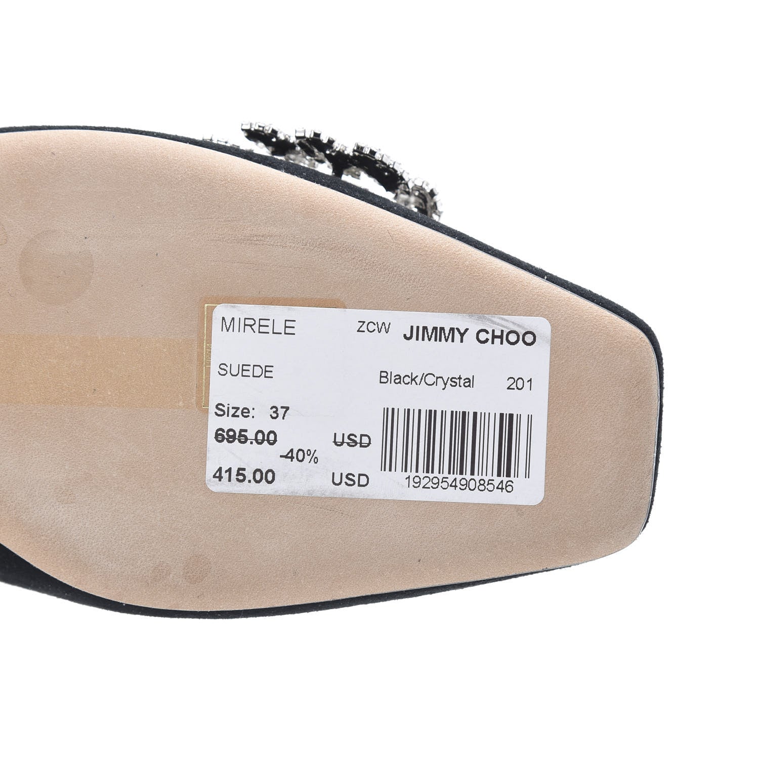 Jimmy Choo Suede Crystal Mirele Ballet Flat 37 Black 12 of 12