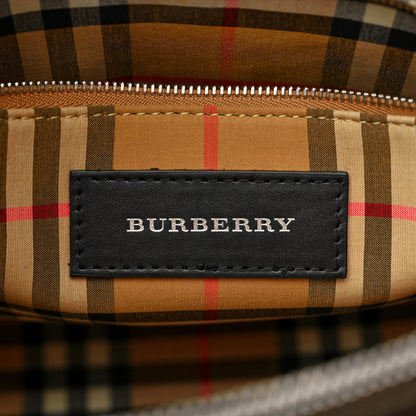 Burberry Derby Calfskin House Check Medium Banner Tote Pale Grey 8 of 13