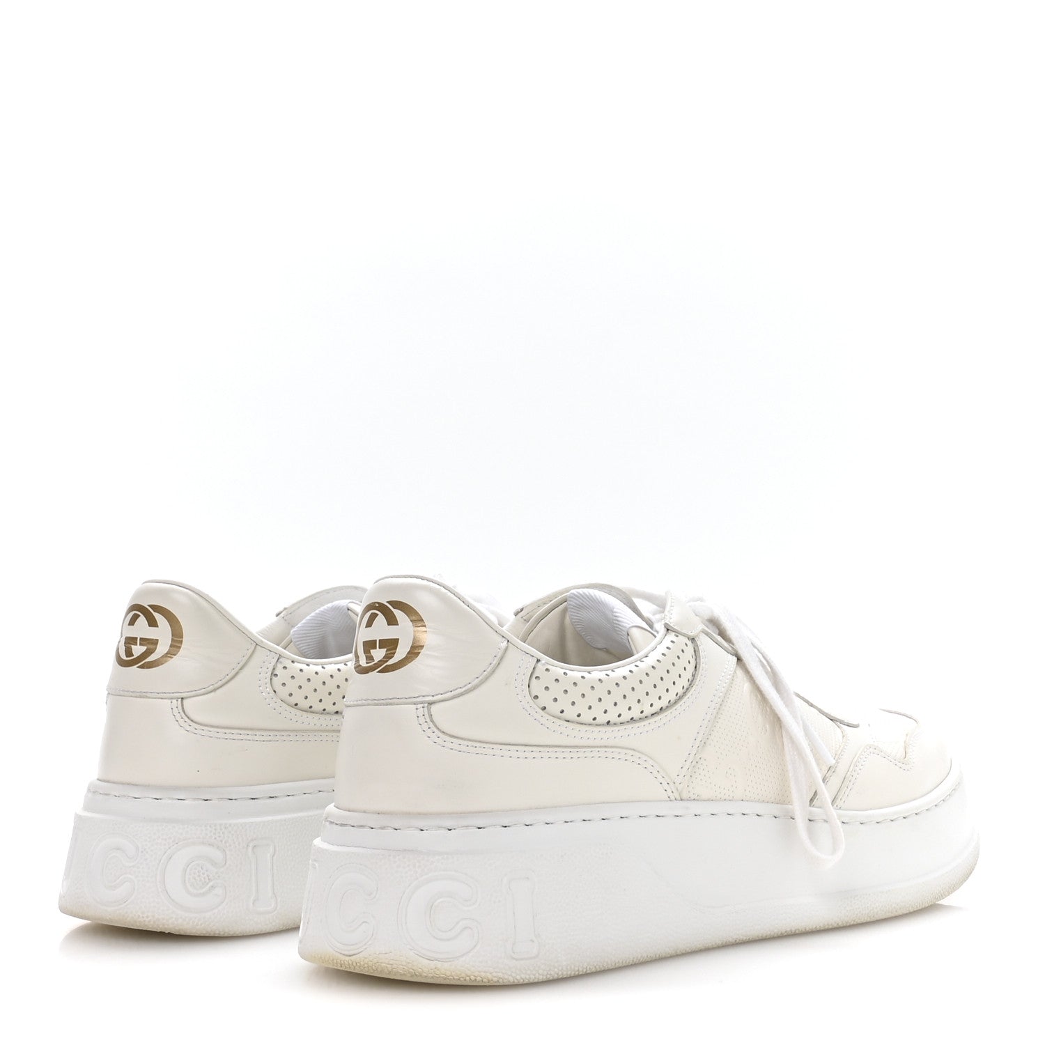 Gucci Calfskin GG Tennis Embossed Perforated Mens Interlocking G