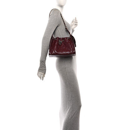 Chanel Shiny Crumpled Calfskin Quilted Small Chanel 25 Handbag Burgundy 2 of 11