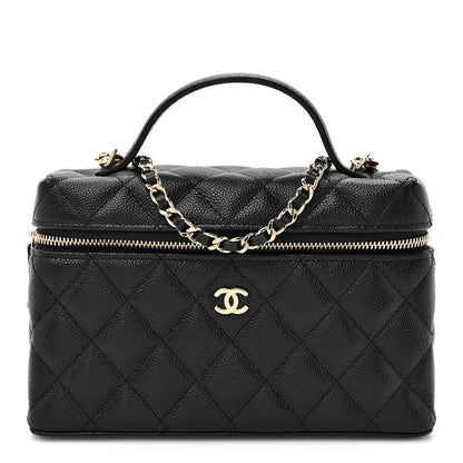 Chanel Caviar Quilted Top Handle Slim Vanity With Chain Black 1 of 10