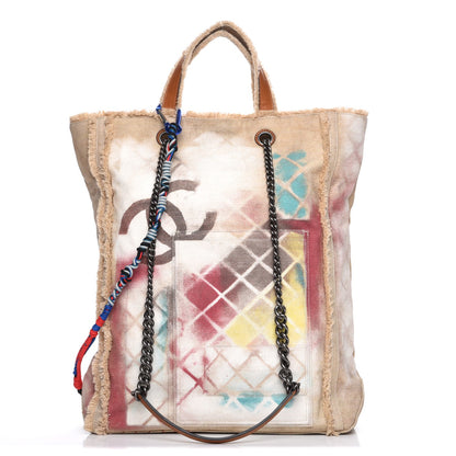 Chanel Canvas Large Graffiti Tote Beige 1 of 7