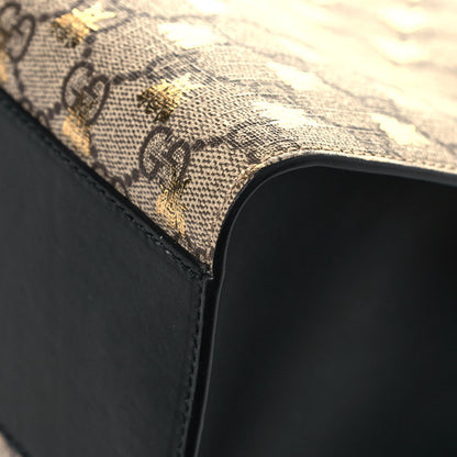 Gucci GG Supreme Monogram Bees Medium Padlock Tote Beige Oro Black 12 of 16