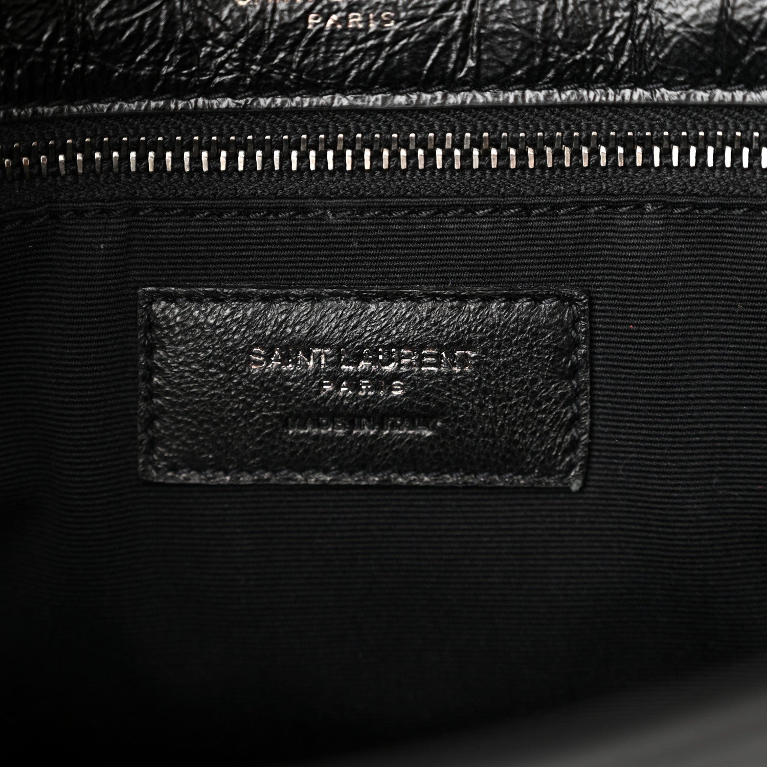 Saint Laurent Crinkled Calfskin Matelasse Monogram Medium Niki Chain Satchel Black 7 of 10