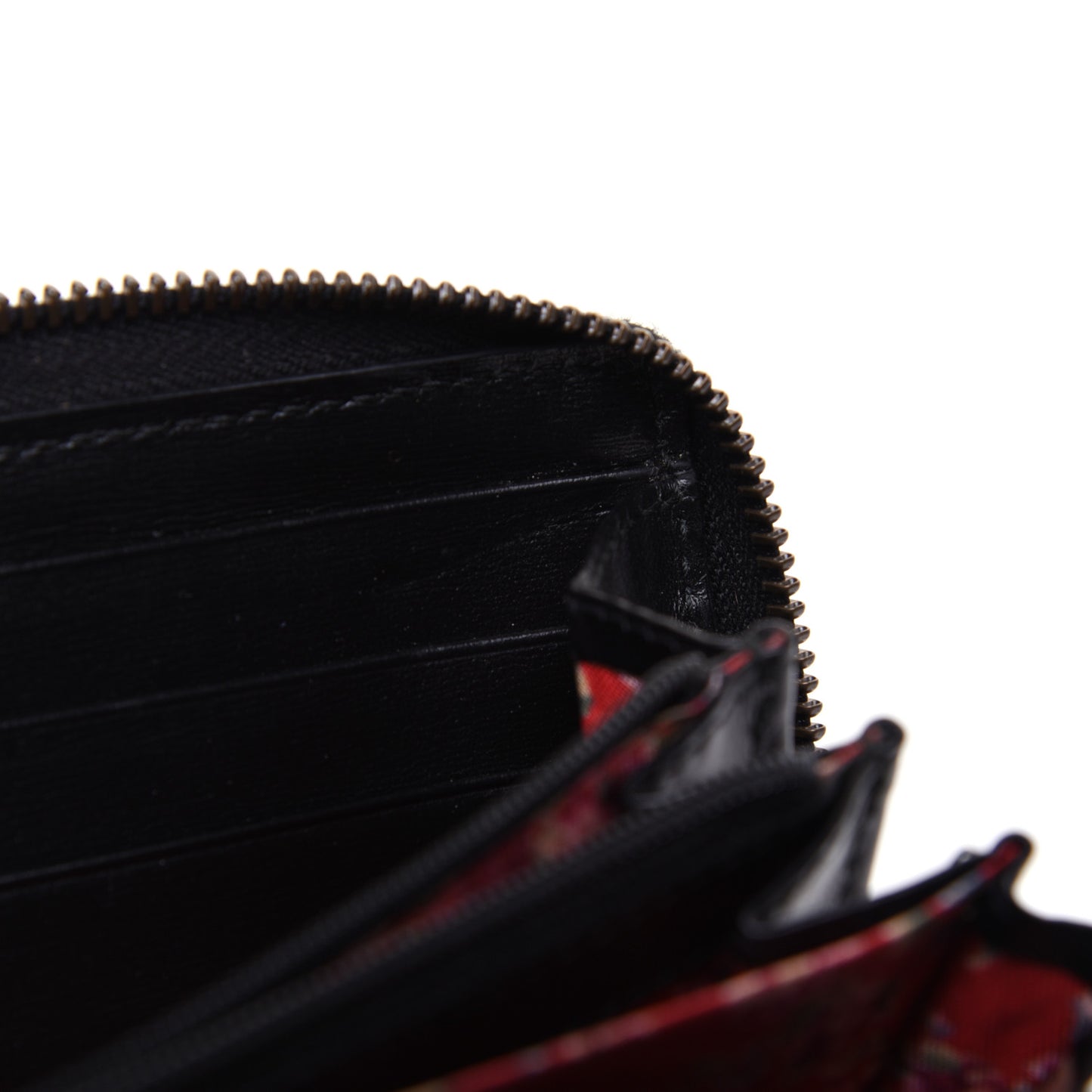 Calfskin Web Trapuntata GG Zip Around Wallet Black