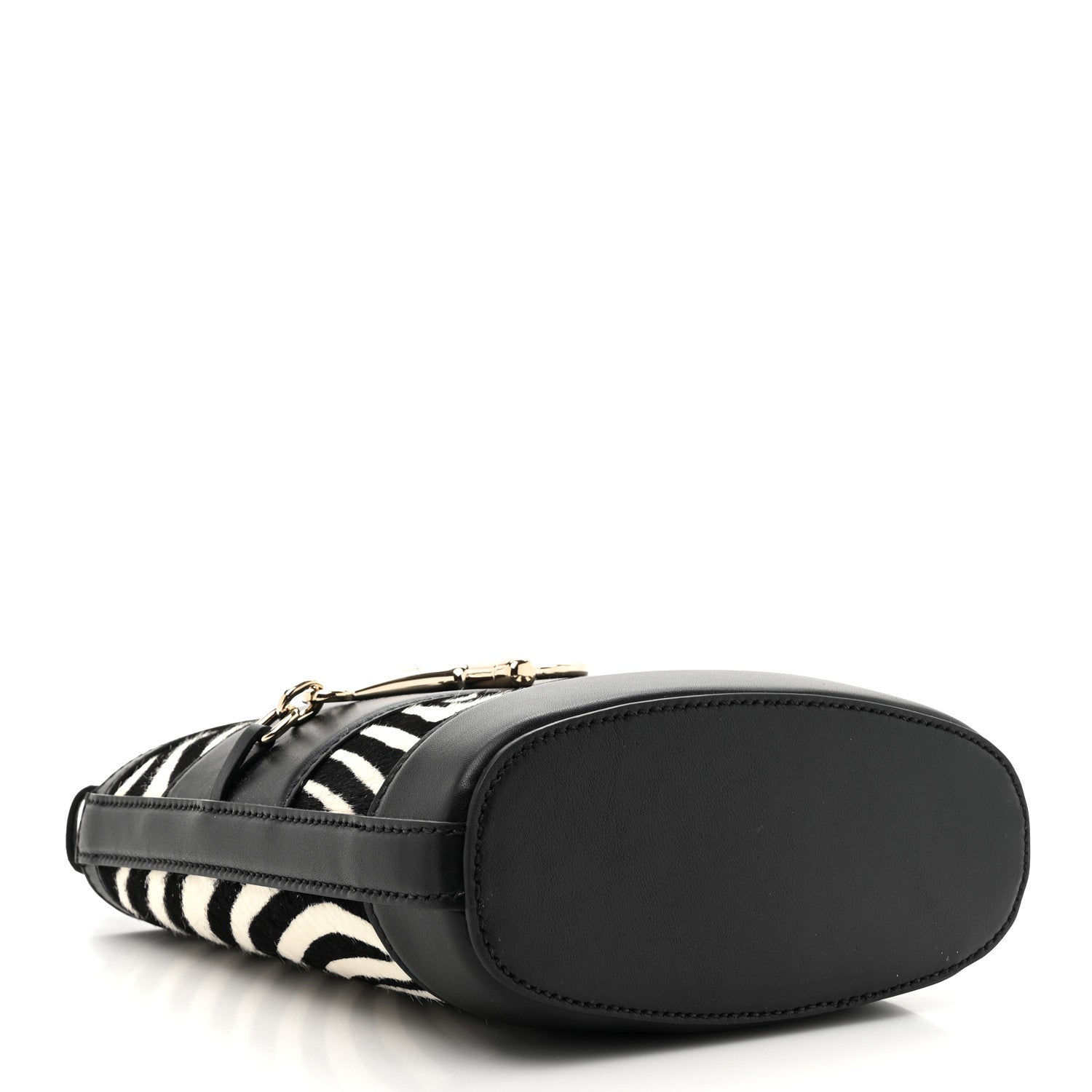 Gucci Calf Hair Calfskin Zebra Print Gucci 73 Mini Bucket Bag Black White 4 of 10