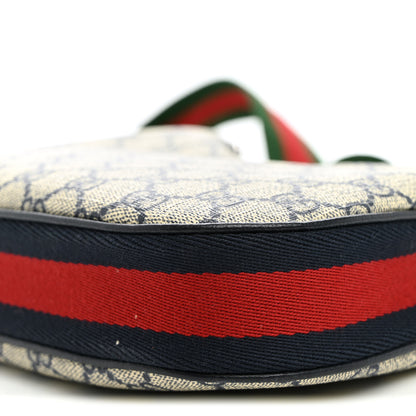 Gucci GG Supreme Monogram Textured Calfskin Web Small Attache Shoulder Bag Beige Blue 10 of 10