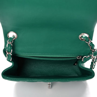 Chanel Lambskin Quilted Mini Square Flap Green 5 of 13