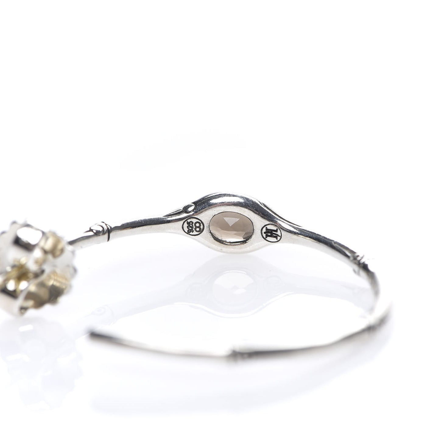 JOHN HARDY Sterling Silver Smoky Quartz Bamboo Hoop Earrings