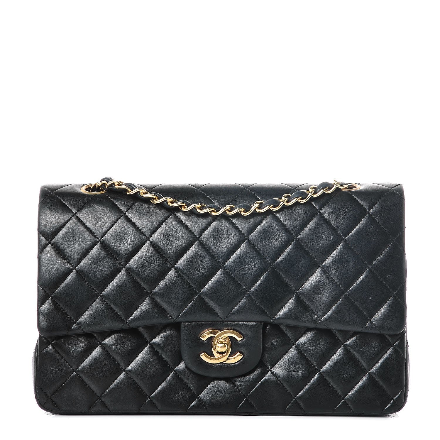 Chanel Lambskin Quilted Medium Double Flap Bag Black 1 of 10