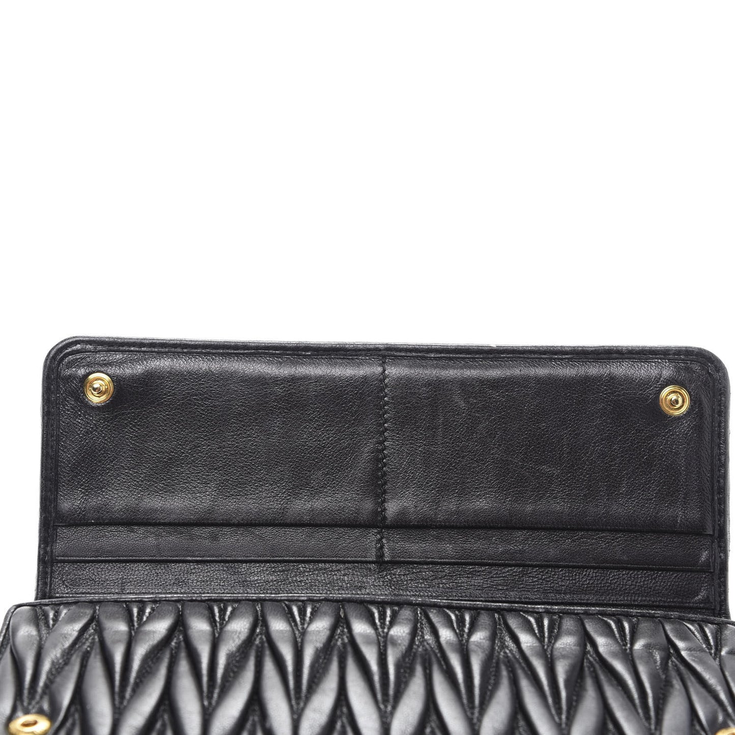 Nappa Matelasse Flap Wallet Black