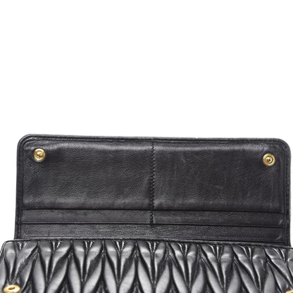 Miu Miu Nappa Matelasse Flap Wallet Black 9 of 13