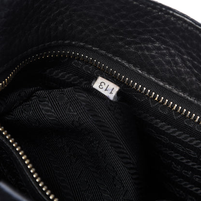 Prada Vitello Daino Buckle Tote Black 7 of 13