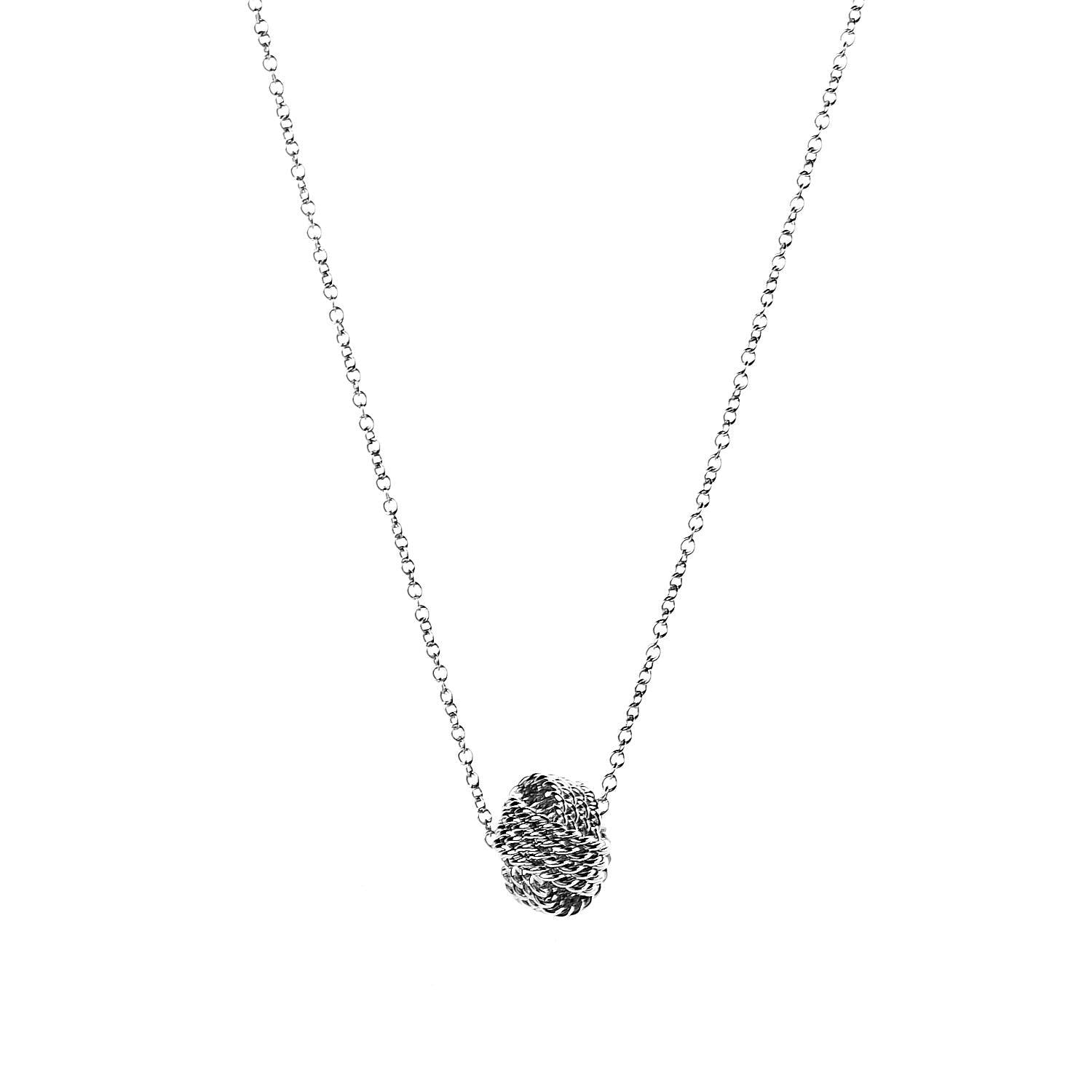 Tiffany Sterling Silver Twist Knot Pendant Necklace 4 of 7
