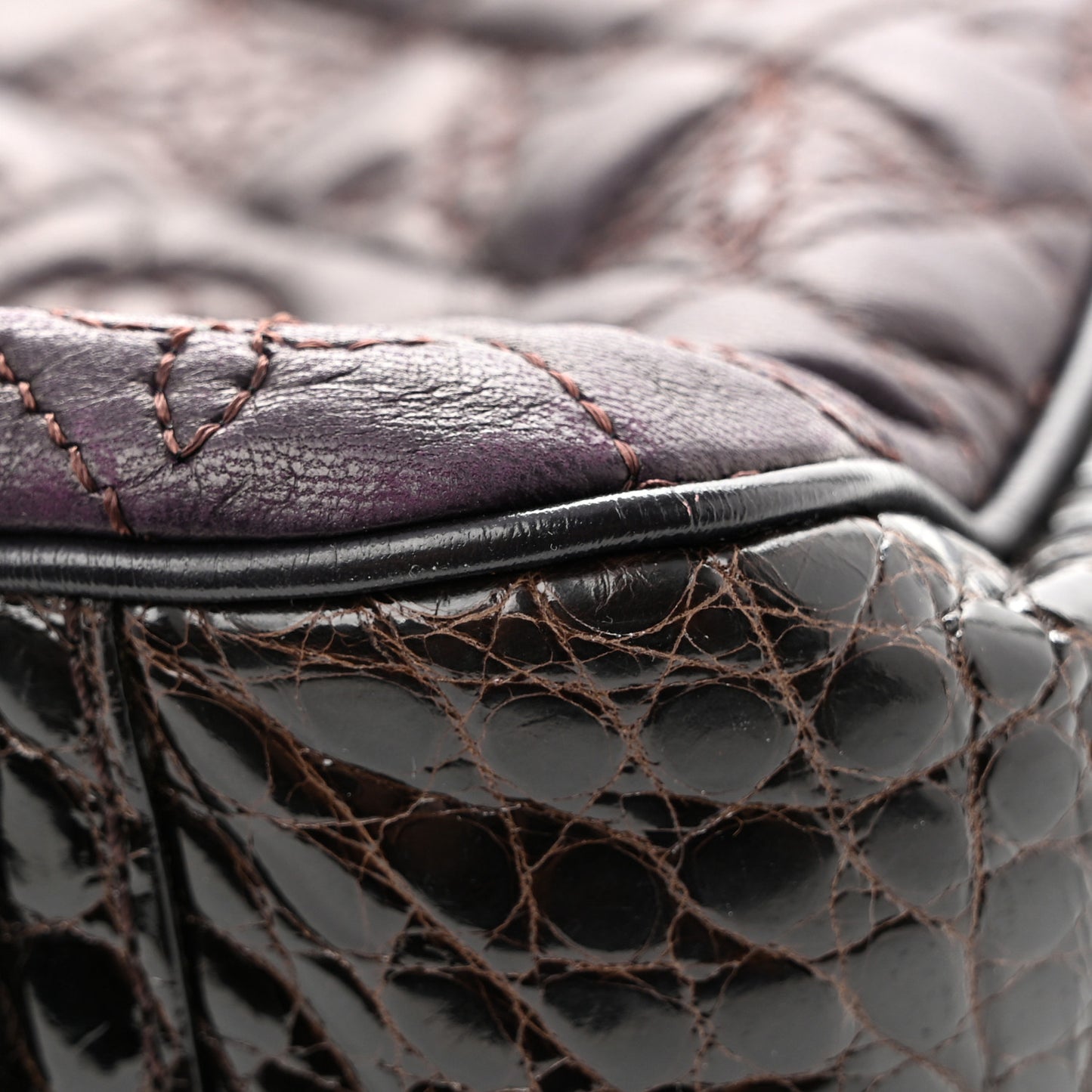 Monogram Vienna Alligator Sac Fermoir GM Aubergine