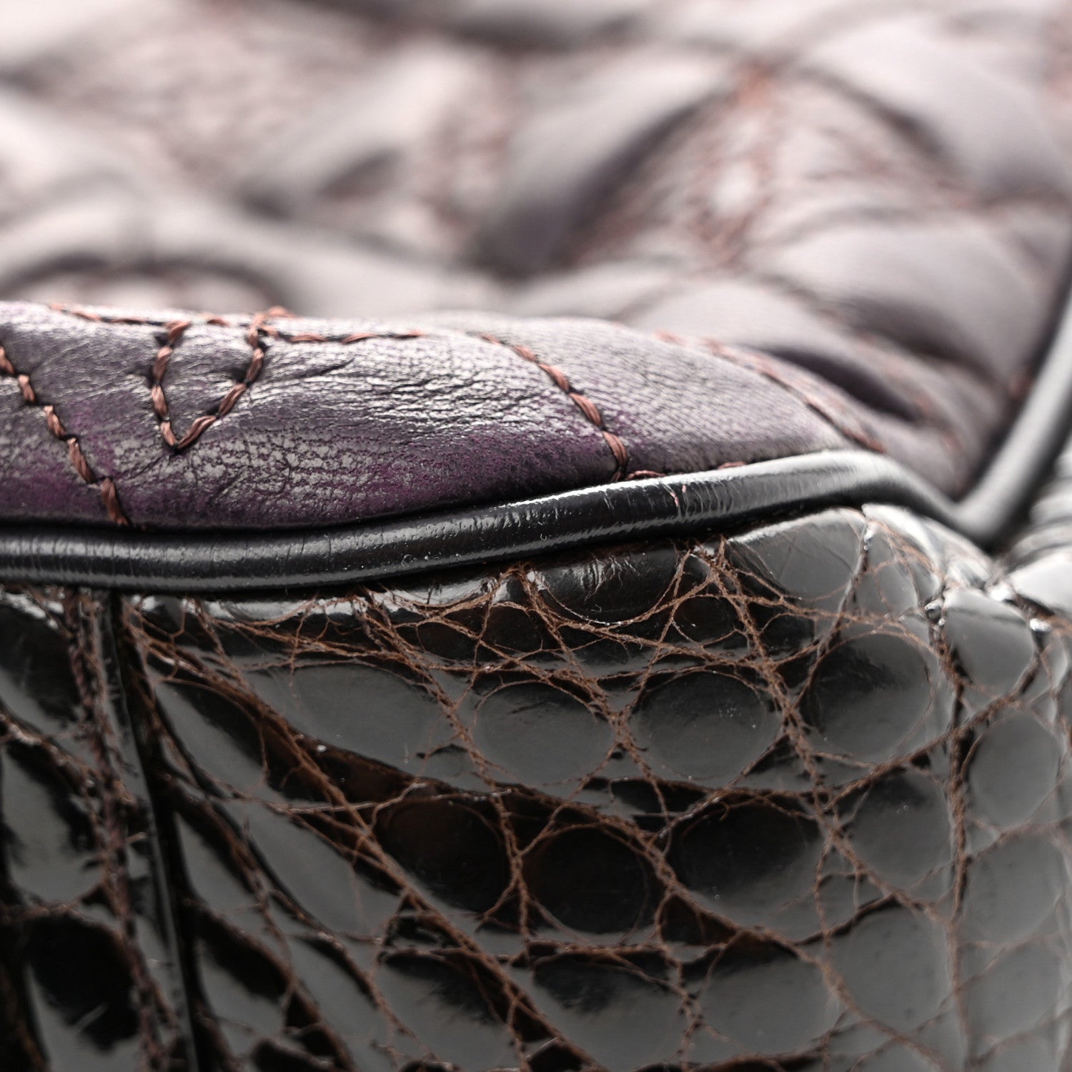Louis Vuitton Monogram Vienna Alligator Sac Fermoir GM Aubergine 11 of 12