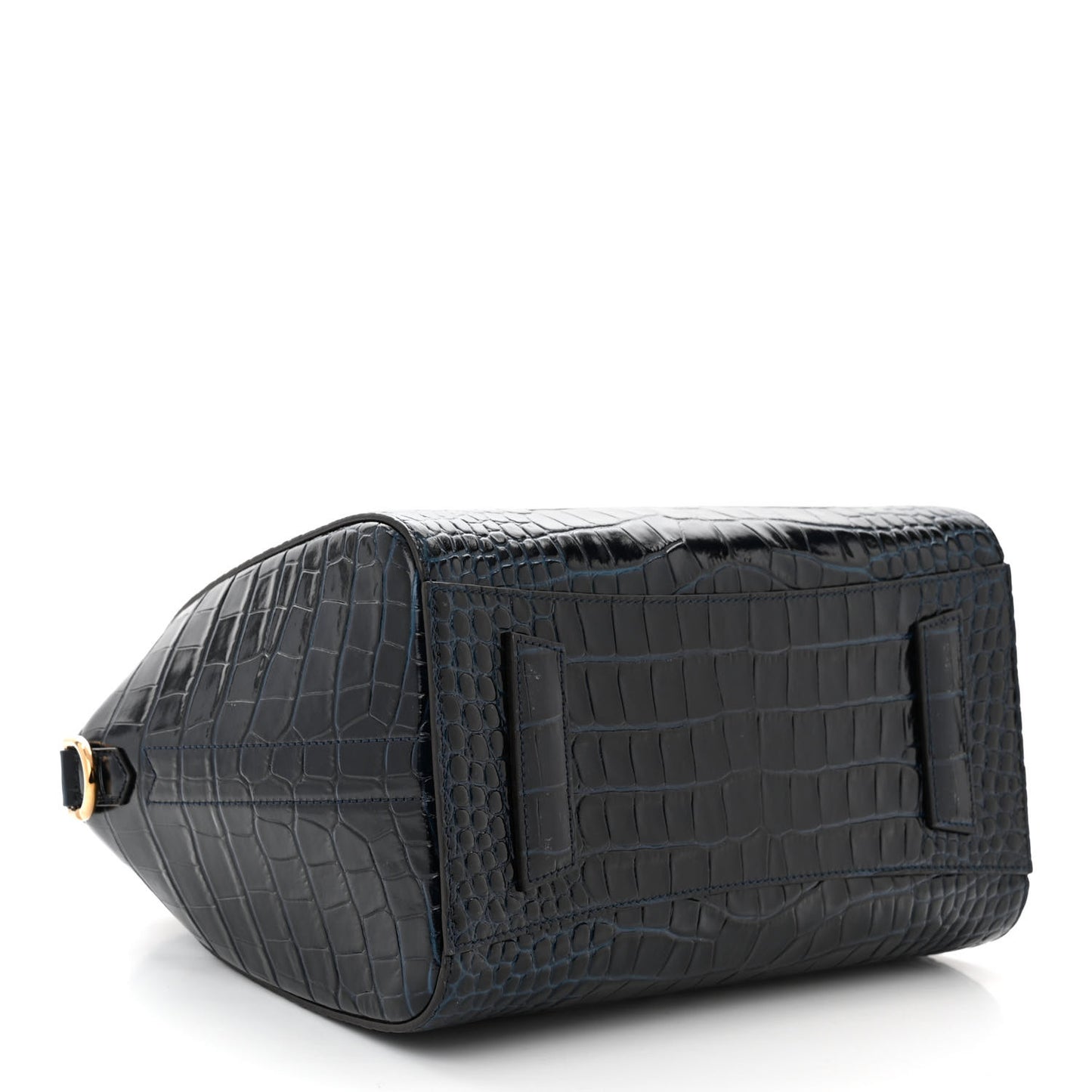 Calfskin Crocodile Embossed Small Antigona Navy
