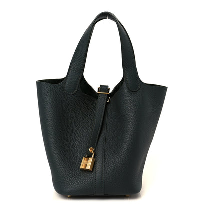 Hermes Taurillon Clemence Picotin Lock 18 PM Vert Mangrove 1 of 11